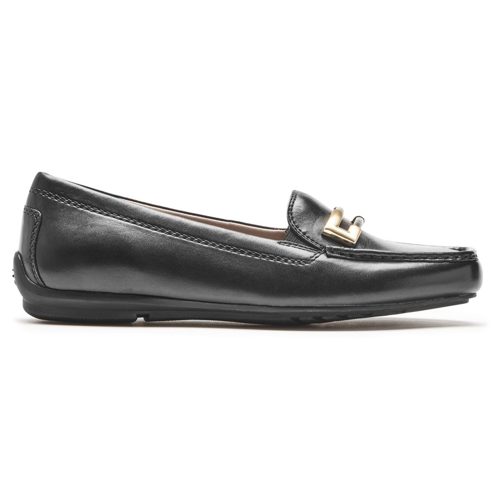 Rockport Canada Total Motion Driver Ornament - Womens Loafers Black (BVK163702)